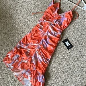 Ruched Mini Dress orange